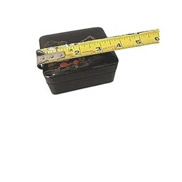 Vintage Lacquer Nesting Trinket Boxes Set Japanese Landscape Scene Black Gold - Picture 9 of 14